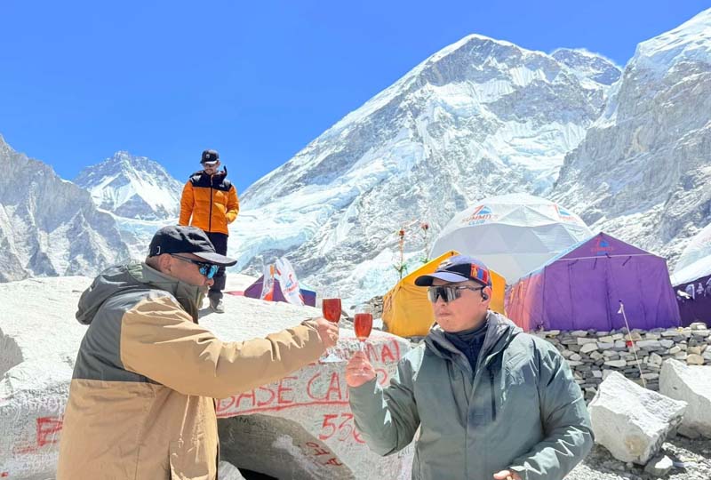 cheers at everest base camp