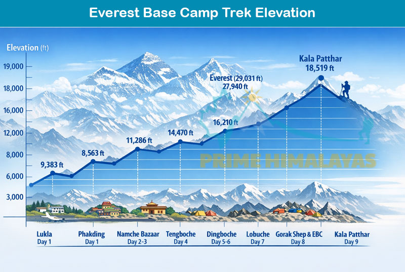 Everest Base Camp Trek Elevation