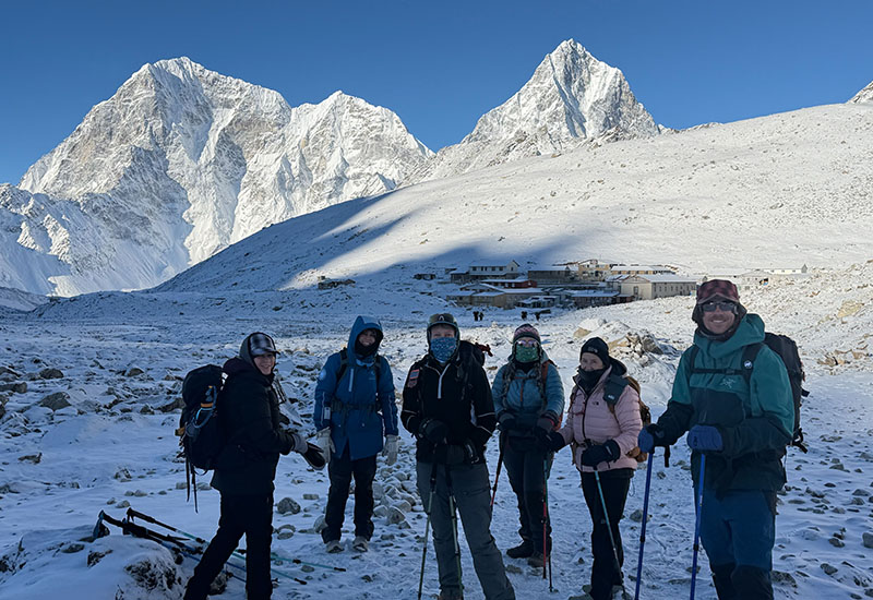 Snowing during Everest Base Camp Trek