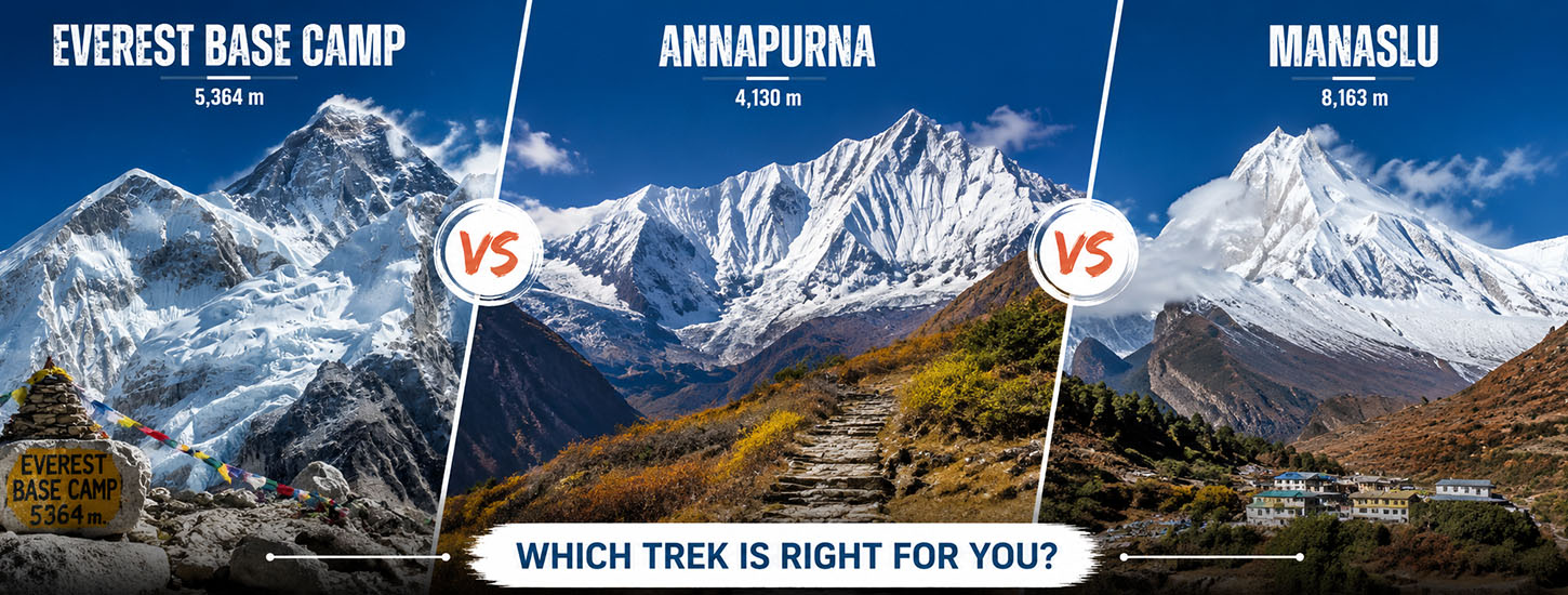 Everest Base Camp vs Annapurna vs Manaslu