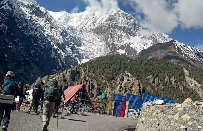 Himalayas view during annapurna circuit trek