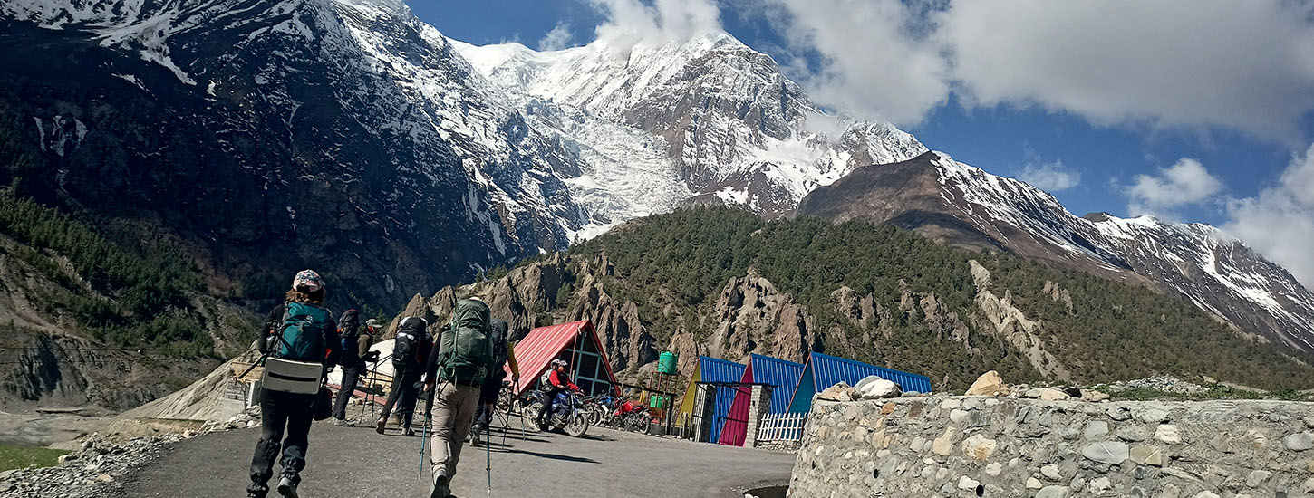 Himalayas view during annapurna circuit trek