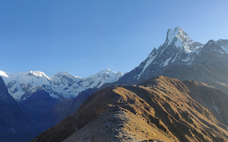 view of mount machhapuchhre from mardi himal base camp